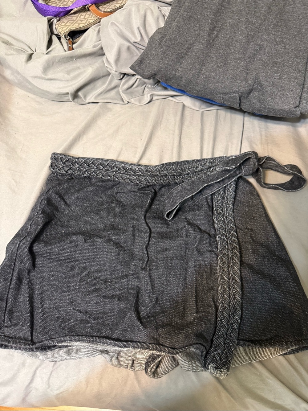 Women’s Charcoal Grey Braided Wrap Skirt